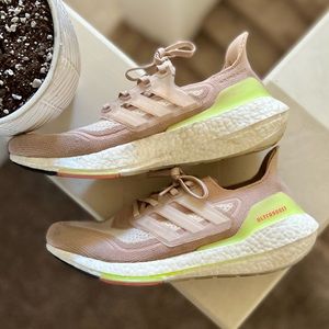 adidas Women's Athletic Shoes in Pink and Neon Yellow